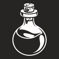 flask with potion logotype monochrome vector