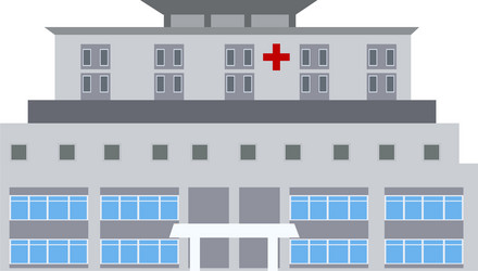 Front view of a hospital vector