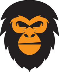 Monkey gorilla head logo template silhouette Vector Image
