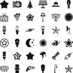 lamp icons set simple style vector image