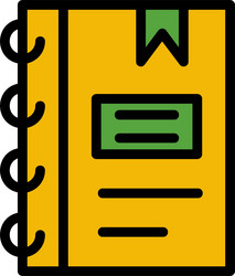 notebook line filled style icon design vector image