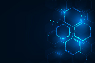 technology with hexagones geometric abstract vector image