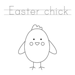 trace the letters and color easter chicken vector