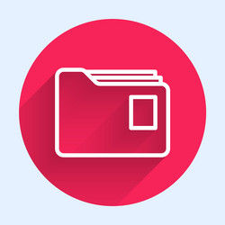 white line document folder icon isolated with long vector image