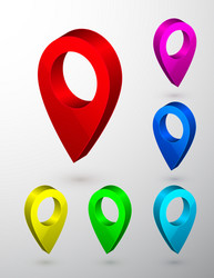 3D Map Pointer Icon - Navigation Symbol vector image