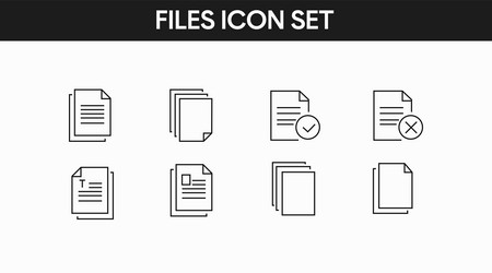 files or documents icon set vector image