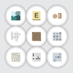 flat icon games set of labyrinth chess table vector image
