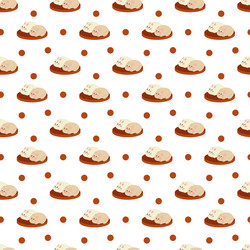 Manju pattern cute japanese pies in the form vector