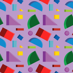 seamless pattern with various colorful geometric vector image