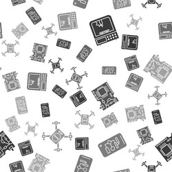 set 3d printer algorithm printed circuit board vector image