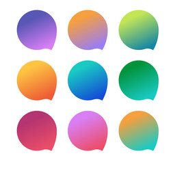 Set empty colorful gradient badges vector