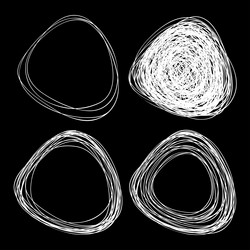 set of white hand drawn circles using sketch vector image
