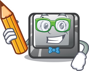student button l in mascot shape vector image
