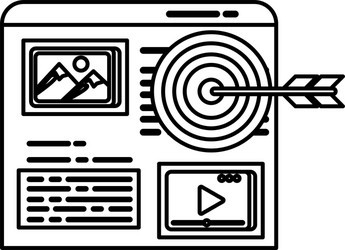 template webpage window with target arrow vector image