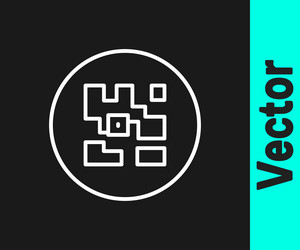 white line qr code sample for smartphone scanning vector image