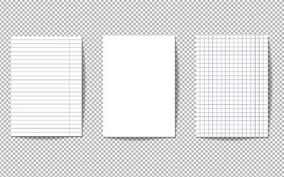 A set three pages notebook sheets vector