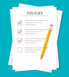 Compliance Policy Document with Checkmarks vector image