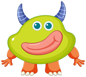 horned alien monster cartoon character vector