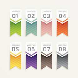 Progress banners with ribbon colorful tags vector