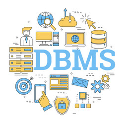 round linear concept of dbms vector image
