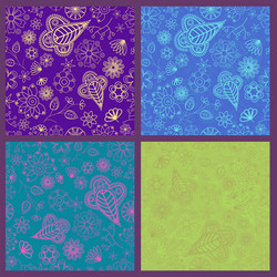 set of seamless patterns vector image