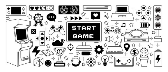 Gamer Doodle Stock Illustrations – 1,102 Gamer Doodle Stock