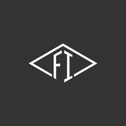 initials fi logo monogram with simple diamond vector image