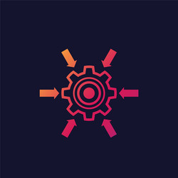 Integration system icon with cogwheel vector