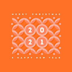 numbers 2021 on geometric pattern with circles vector image
