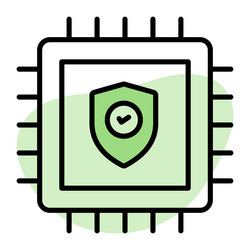 safety shield on processor showing concept vector image