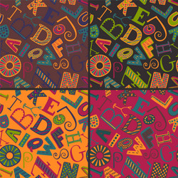 set of four color variations seamless patterns vector image
