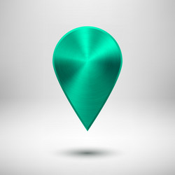 technology pointer button with green metal texture vector image