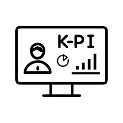 analyst using computer dashboard for data vector image