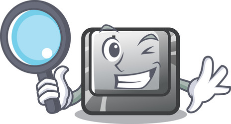 detective button i in character shape vector image