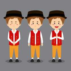 swiss character with various expression vector image