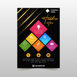 Abstract beautiful luxury black and gold flyer vector