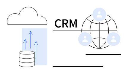 crm system concept with cloud data storage vector image