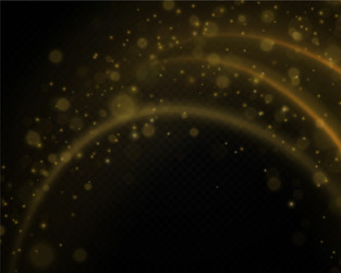 Dynamic waves golden line with light effect Vector Image