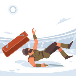 gladiator lost in gladiatorial combat warrior vector image