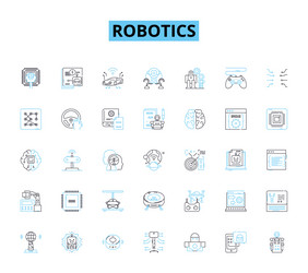 robotics linear icons set automation ai vector image