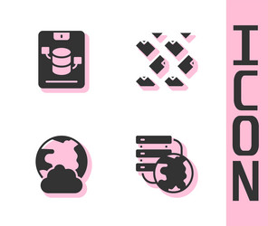 set network cloud connection server data web vector image