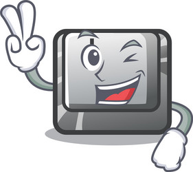 two finger button i in character shape vector image