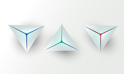 Abstract white 3d triangle shapes background vector