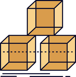 arrange design stack 3d box flat color icon vector image