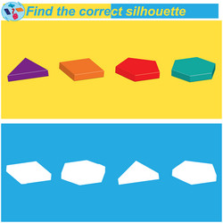 logical task find the correct silhouette game vector image
