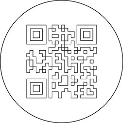 qr code icon black color in circle or round vector image