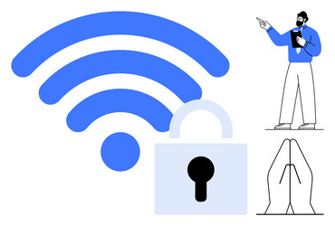 secured wireless connection and data privacy vector image