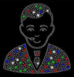 bright mesh network operator with light spots vector image