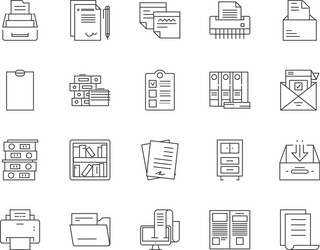 files line icons signs set outline vector image