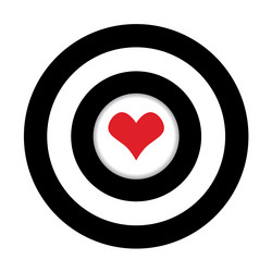 paper heart in the center of darts target aim vector image